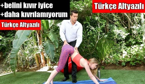 Yoga yapan üvey kızını bahçede sikiyor – Yoga pornosu
